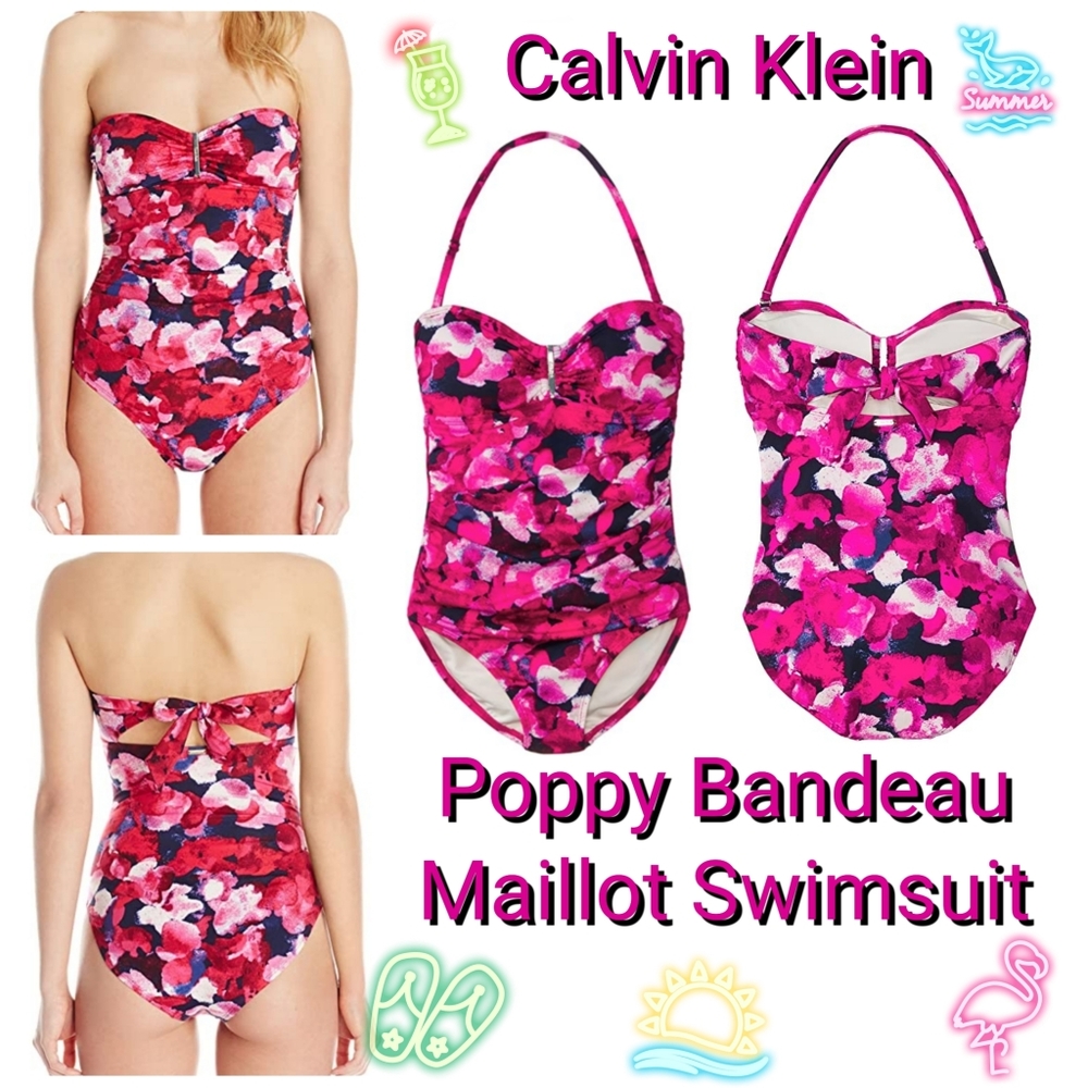 Calvin Klein Poppy Bandeau Maillot Swimsuit